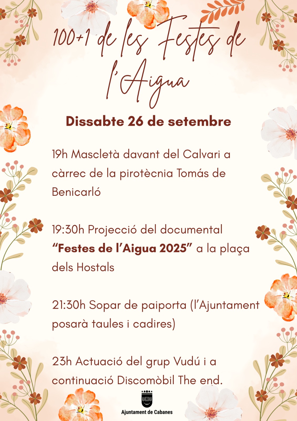 Cabanes conmemora el centenario de les Festes de l'Aigua con la proyección de un documental